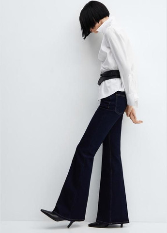 Темно-сині джинси кльош flare на високий ріст середня посадка Mango - (325695499)