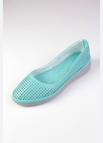 Женские балетки Benito | бирюзовые однотонные натуральная кожа (316714053)