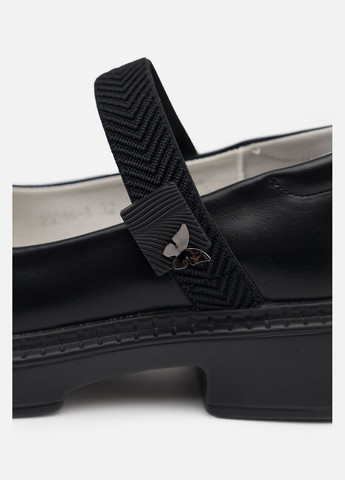 Черные туфли на плоской подошве для девочки цвет черный cb-00252993 No Brand