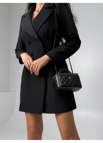 Чорна повсякденний, вечірня, ділова, кежуал жіноча сукня піджак сукня-жакет FINO Mode однотонна