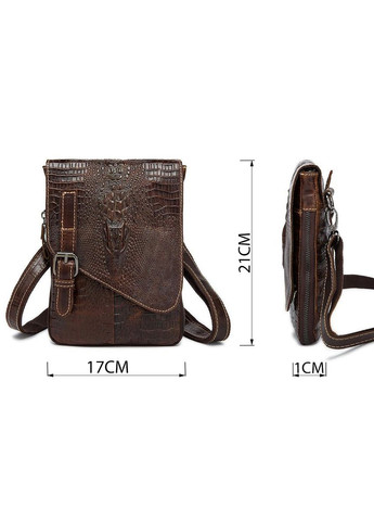 Чоловіча шкіряна сумка через плече сіра крос боді 20038 Vintage (329197882)