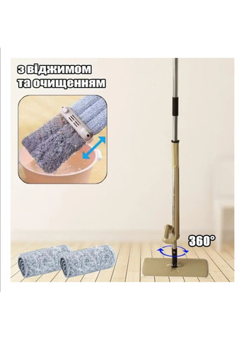Швабра с отжимником Spin Mop 12х35 см 360 с микрофиброй для быстрой уборки. No Brand (353395834)