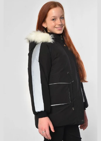 Чорна зимня куртка дитяча зимова чорного кольору Let's Shop