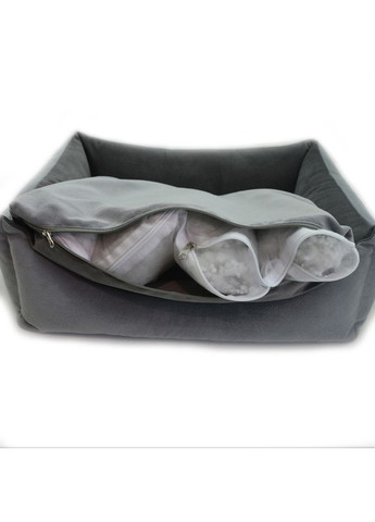 Лежак для собак и кошек Элегант прямоугольный серый №4 70х100х22 см Zoo-hunt (280851714)