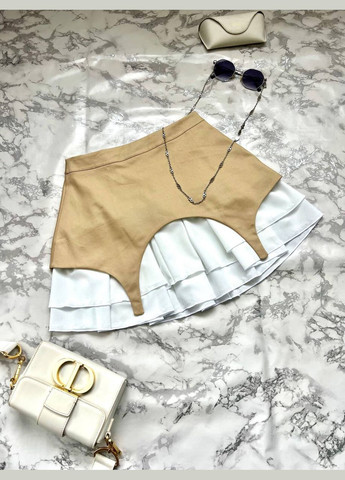 Бежевая повседневная женская юбка мини MonCher