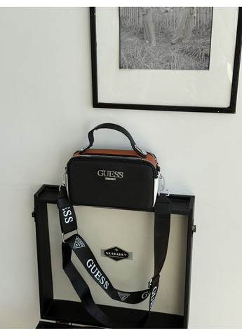 Сумка женская черно-красный кросс-боди на широком ремне No Brand (369934930)