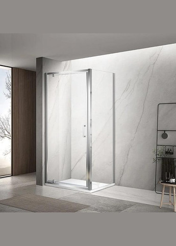 Душова кабіна A-518 100х100х195 розпашна, профіль хром, скло прозоре Dusel (328596687)