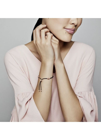 Браслет Пандора кожаный с застежкой 14K розовым золотом 588059CBK Kabluchka (355346147)