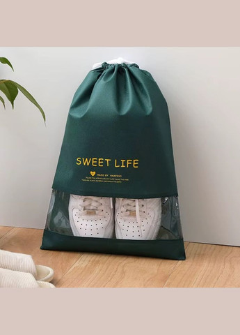 Мішок-сумка для взуття на затяжках, транспортувальна на шнурках для речей, розмір L - 44х30 см, No Brand (354829534)