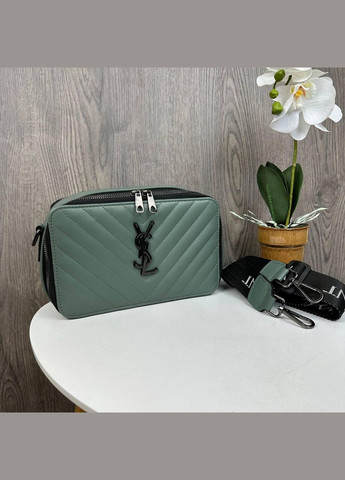 Стильная каркасная мини сумочка из экокожи с металлической бляшкой стеганная зеленая (sku_1557Т) No Brand (330575631)