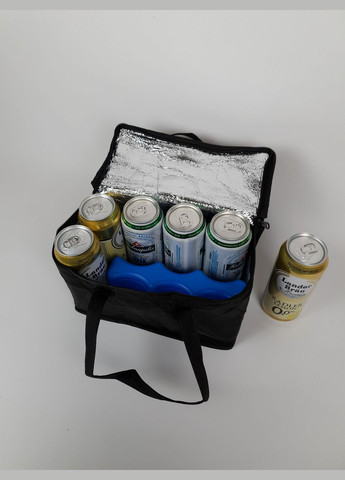 Небольшая термо сумка-холодильник для хранения напитков и продуктов на 5 литров черная No Brand (314933774)