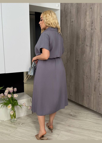 Серое невероятно легкое и нежное платье Україна однотонное