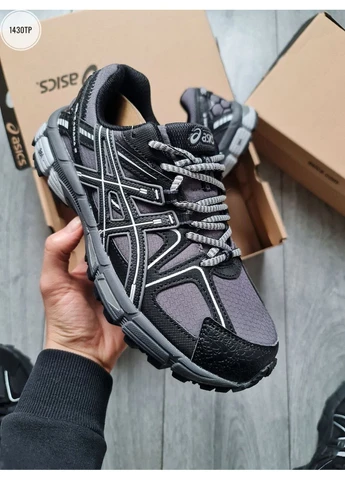 Черные демисезонные кроссовки мужские asics gel-kahana k8 gray/black асикс гель кахано 8 черные No Brand