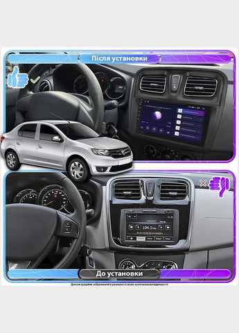 Штатная магнитола 9" для Dacia Logan II 2012-2016 Base 2/32 WiFi GPS Дачи 1 шт. Lesko (336204572)