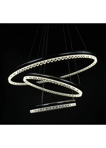 Люстра світлодіодна підвісна LED світильник для квартири на стелю ледве з пультом 26540 Чорний 50-140х60х60 см. Sunnysky (335975714)