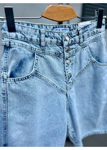 Шорти жіночі джинсові ITS’BASIC 2838 STRAIGHT FIT кокетка гудзики довгі Its Basic (304548518)