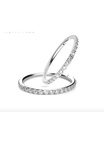 Кольцо с фианитами (сталь 316L, защелка-клик) No Brand (316681999)