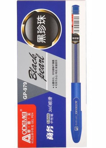 Ручка гелевая, синяя "Black Pearl" GP-979 No Brand (342416748)