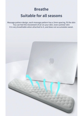 Ергономічний килимок підставка під зап'ястя рук для миші та клавіатури з ефектом пам'яті 1 шт Neon (362577124)