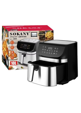 Аерофритюрниця для смаження без масла з сенсорним управлінням аерогриль мультипіч з антипригарним покриттям 10 л (FS340) Sokany (361385248)
