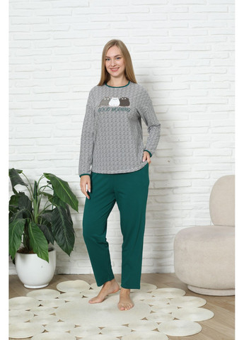 Темно-бірюзова жіночий комплект із однотонними штанами Nicoletta