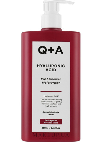 Увлажняющий крем после душа с гиалуроновой кислотой Hyaluronic Acid Post-Shower Moisturiser 250ml (1248787-31016418) Q+A (368654144)