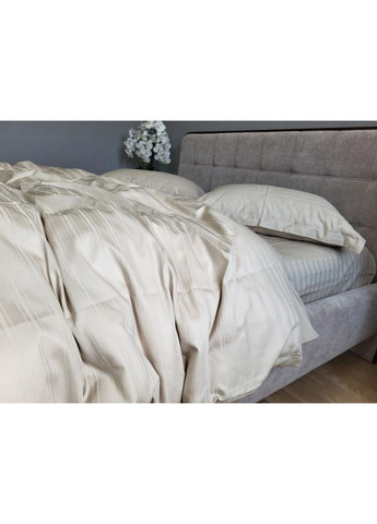 Постільна білизна Мульти страйп сатин беж, PREMIUM Евро розмір, наволочки 50/70 No Brand (363191769)