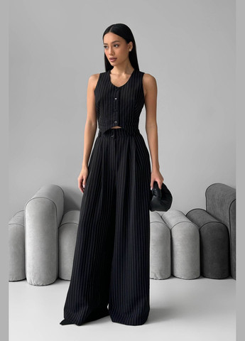 Класичні брюки-палаццо чорного кольору Jadone Fashion (280931224)
