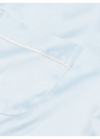 Голубая всесезон пижама satin long pajama set Victoria's Secret