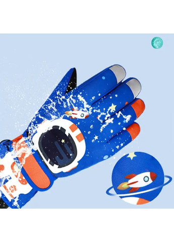 Рукавички дитячі на флісі з прогумованим сенсорним покриттям ремінцем на липучці манжетами (478578-Prob) Космонавт S Unbranded (307115519)