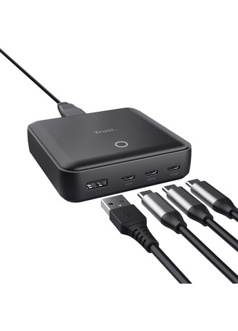 Зарядне пристрій мережевий Maxo 100Вт, 3xUSB-C/USB-A,PD, чорний Trust (360394900)