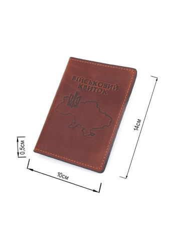 Обложка на военный билет в винтажной коже Карта 16782 Светло-коричневая Grande Pelle (331913449)