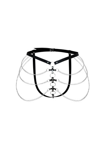 Сексуальные кожаные трусики украшенные цепями - Cross, цвет Черный, размер L-2XL Art of Sex (292862868)