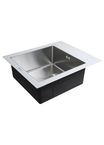 Кухонна мийка Handmade WHITE GLASS 600х510х200 Platinum (336934520)