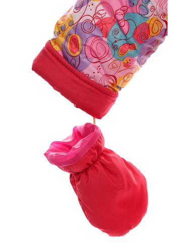 Червоний зимній комбінезон на синтепоні для дівчинки галактика нуль підстібка білий з чорним хутро червоне 86 см (51508) BABYKROHA