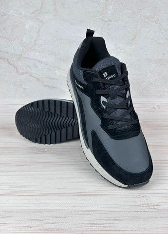 Черные демисезонные кроссовки из замши для мужчин Baas