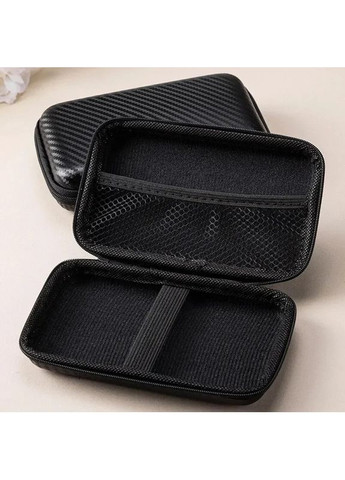 Уценка! Сумка-органайзер EVA с молнией — чёрный кейс для телефона, кабелей и аксессуаров 20×10×4 см No Brand (370677215)