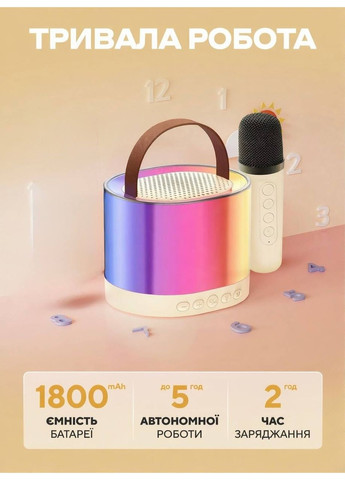 Портативна караоке-колонка Лабубу Bluetooth K 52 A LABUBU Бездротовий мікрофон та наліпки в комплекті Star Toys (371731163)