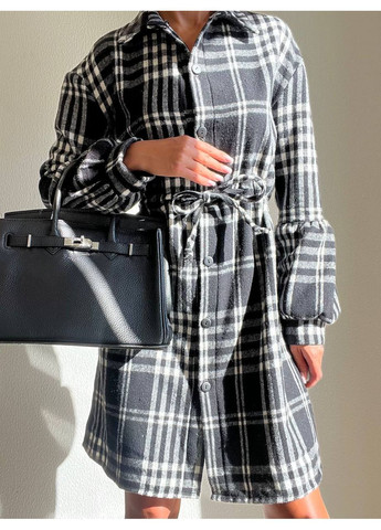 Чорна сукня сорочка кашемірова на ґудзиках у клітинку,з поясом Україна