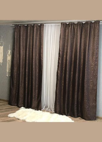 Однотонные мраморные шторы жаккард 2шт 2x150x270 см (П1Е101109-3) No Brand (308754852)