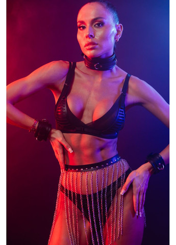 Черный демисезонный набор кожаный цепочки kit-8 Edena