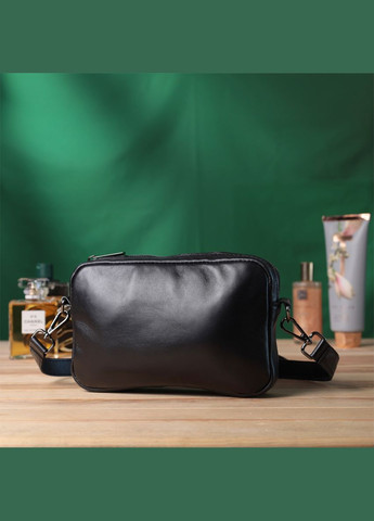 Классическая сумка кросс-боди из гладкой натуральной кожи 22841 Черная Shvigel (329198640)