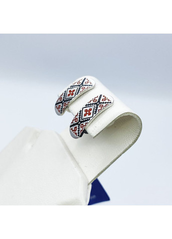 Серьги серебряные с ювелирной эмалью "Вышиванка" 4,13 г No Brand (369737643)