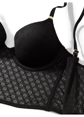 Чёрный бюстье-корсет черный icon by push-up corset top Victoria's Secret