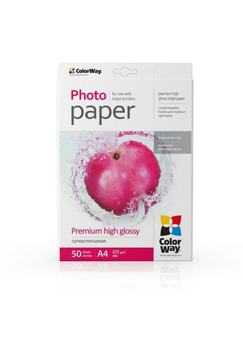 Фотобумага CW суперглянцевая 255г/м2 A4 50л (PSG255050A4) Colorway (370622296)