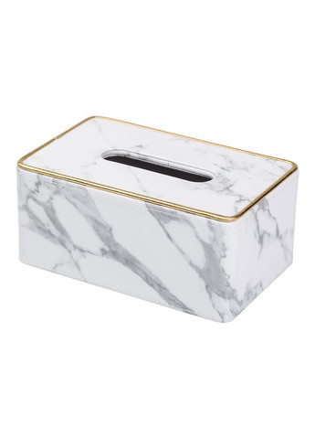 Серветниця з еко шкіри 21.5х13х9 см для кафе і ресторанів Білий мармур HP-3-202 No Brand (369966648)