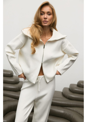 Молочний демісезонний светр в'язаний на блискавці s005 Twice