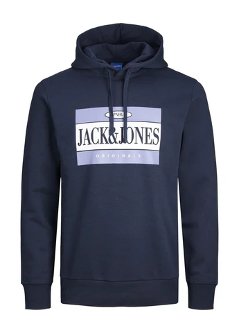 Худі фліс,темно-синій з принтом,JACK&JONES Jack & Jones (356173059)