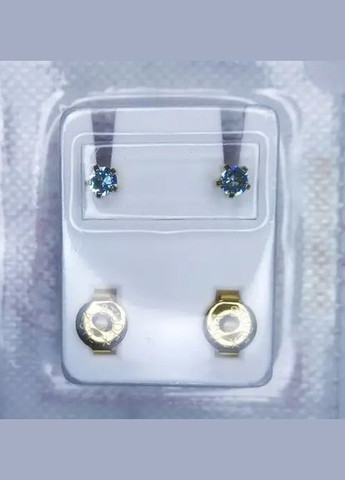 Серьги-гвоздики пусеты средние крапан золото, камень аквармарин, 12шт. для ушей артикул. R103Y STUDEX (360502342)