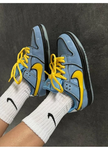 КРОССОВКИ ЖЕНСКИЕ NIKE SB DUNK POWERPUFF GIRLS BUBBLES . НАЙК СБ ДАНК No Brand жёлтые демисезоны (368884575)